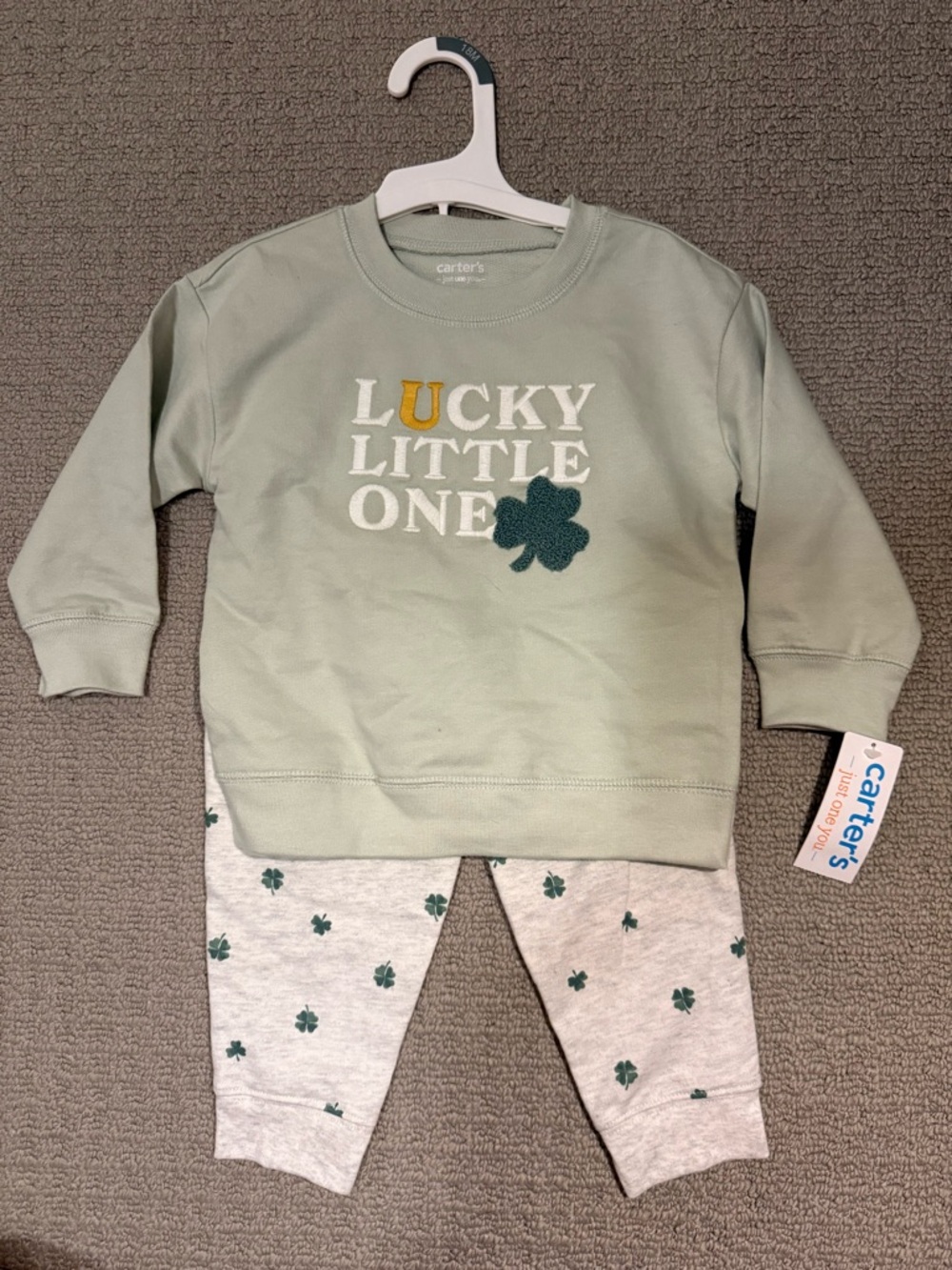 Carter’s 18M Lucky Little One Outfit Set NWT Shamrock St Patrick’s Day